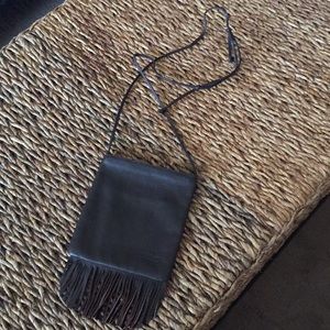 ZELIO crossbody bag. Chocolate brown leather.